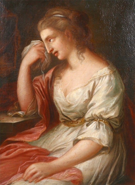 Italian 18th Century Painting of Young Woman