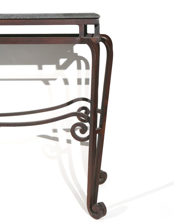 granite top console table