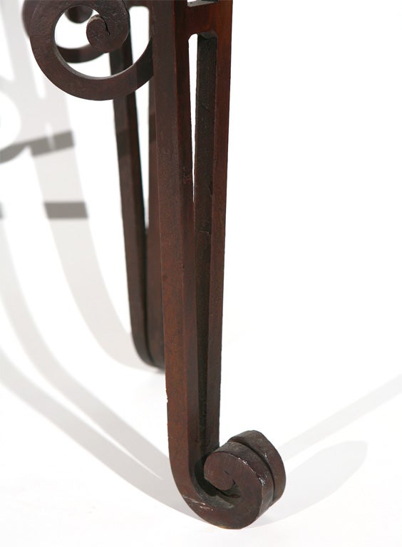 Wrought Iron Console Table with Granite Top 2