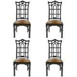 Six Chinese Chippendale Style Dining Chairs
