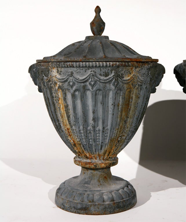English Regency Style Garden Urns with Lids