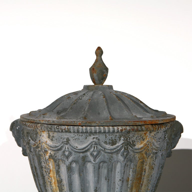 20th Century Regency Style Garden Urns with Lids