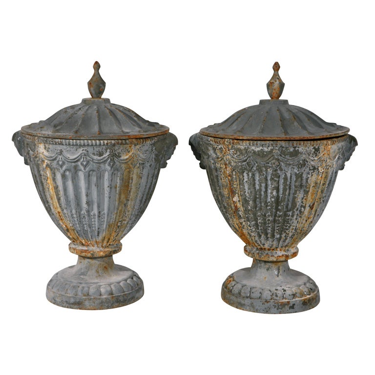 Regency Style Garden Urns with Lids