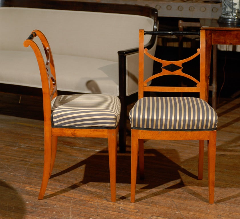 Set of Four 19th Century Karl Johan Swedish Chairs For Sale 1