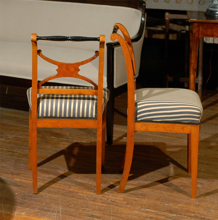 Set of Four 19th Century Karl Johan Swedish Chairs For Sale 2