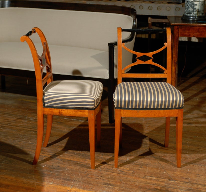 Set of Four 19th Century Karl Johan Swedish Chairs For Sale 4