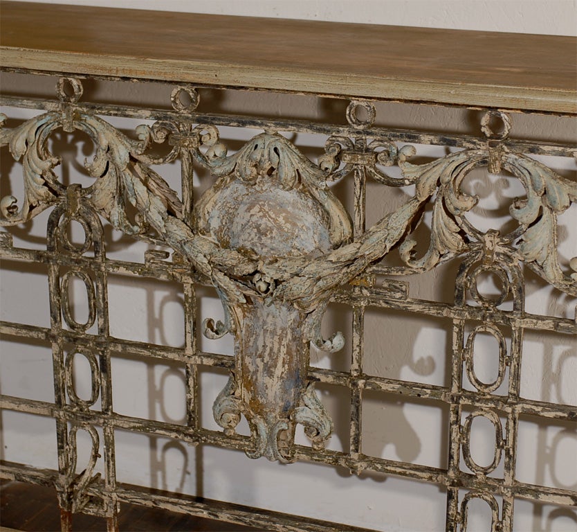 20th Century Iron console made from French balcony