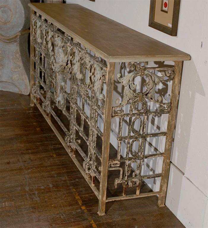 Iron console made from French balcony 2
