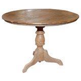 Antique Rustic Round Teak Pedestal Table