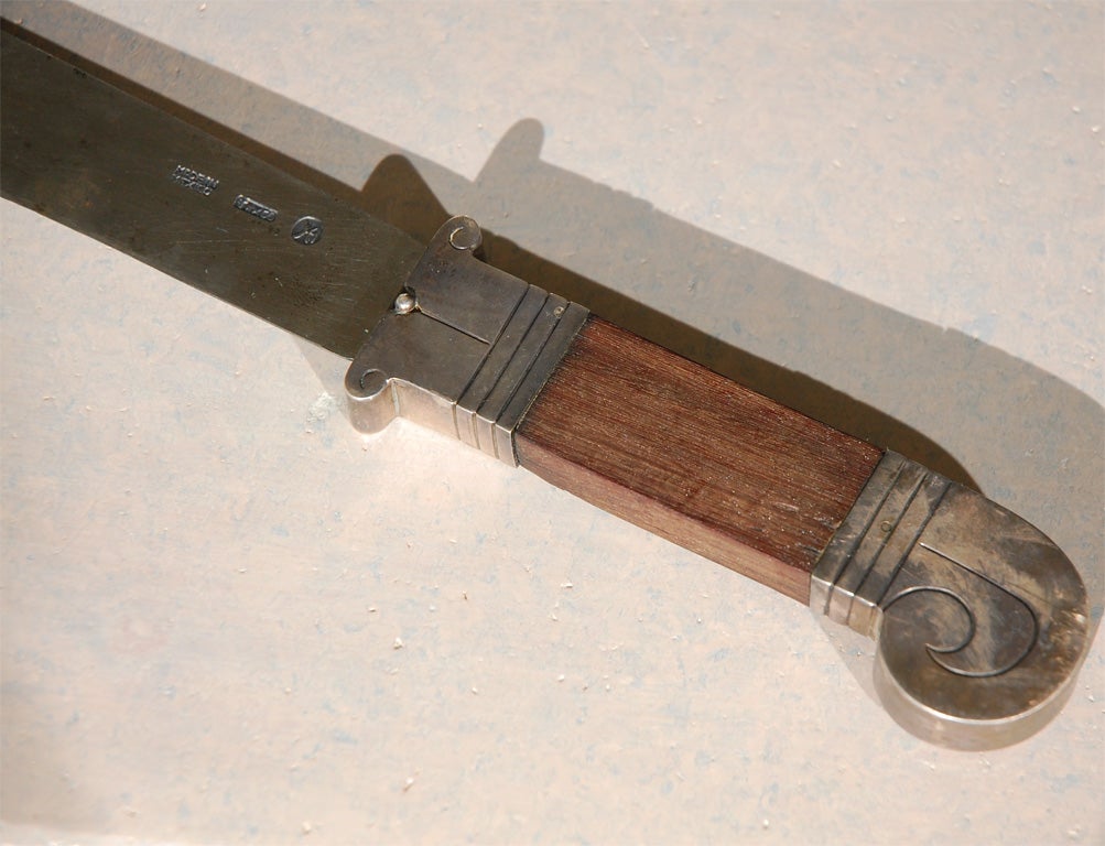 Large Hector Aguilar sterling silver knife and rosewood