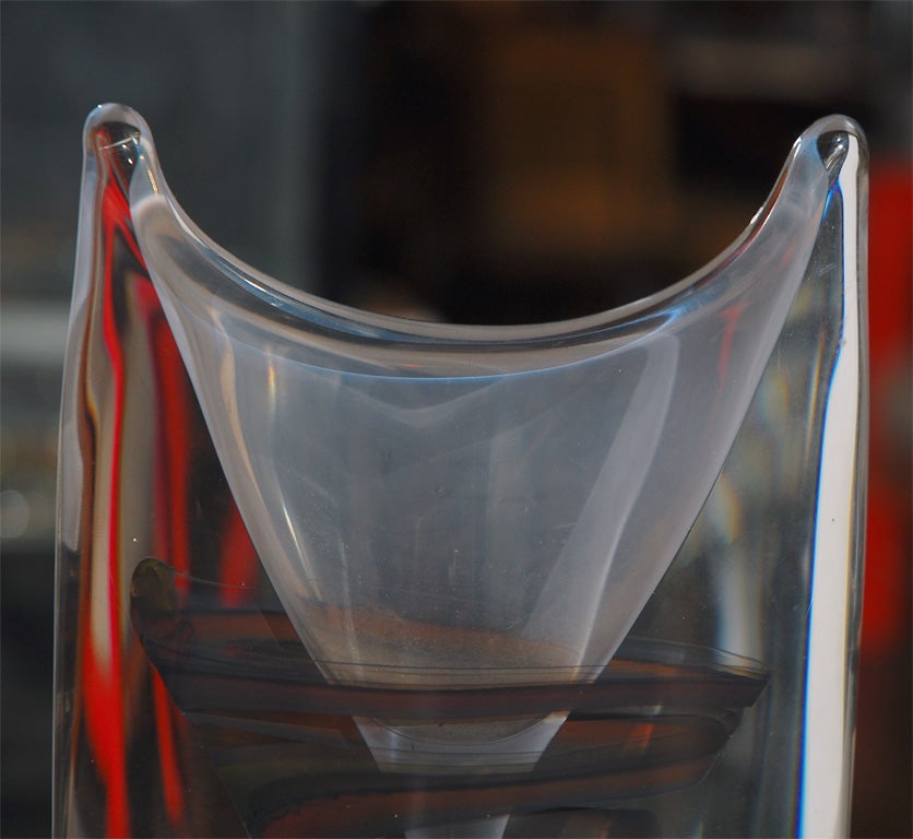 Mid-20th Century Leerdam  Unica glass vase by Floris Maydam signed