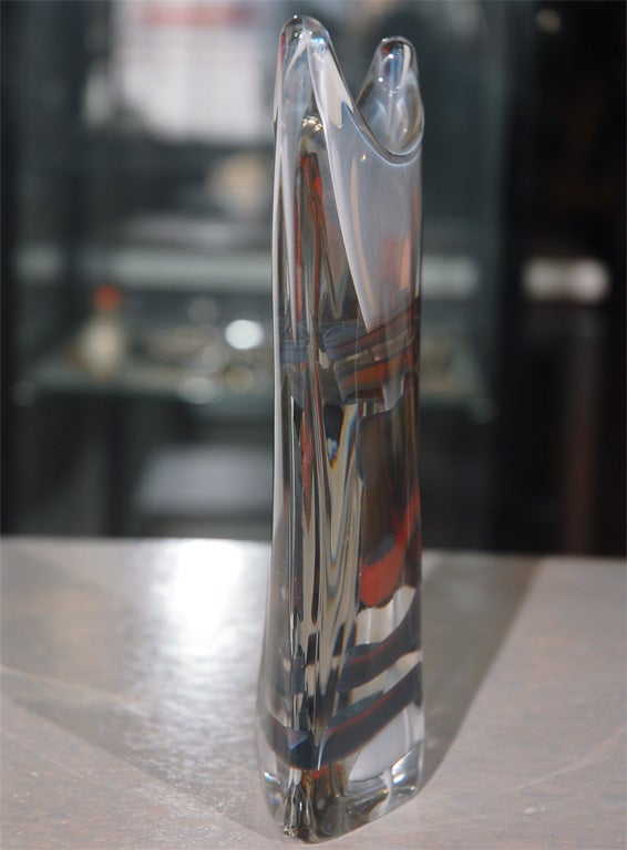 Leerdam  Unica glass vase by Floris Maydam signed 1