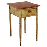 Antique 19THC ORIGINAL  MUSTARD TAPER LEG/ONE DRAWER STAND