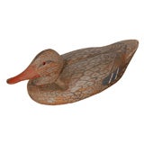 Antique 19THC ORIGINAL PAINTED WOOD  DECOY W/GLASS EYES