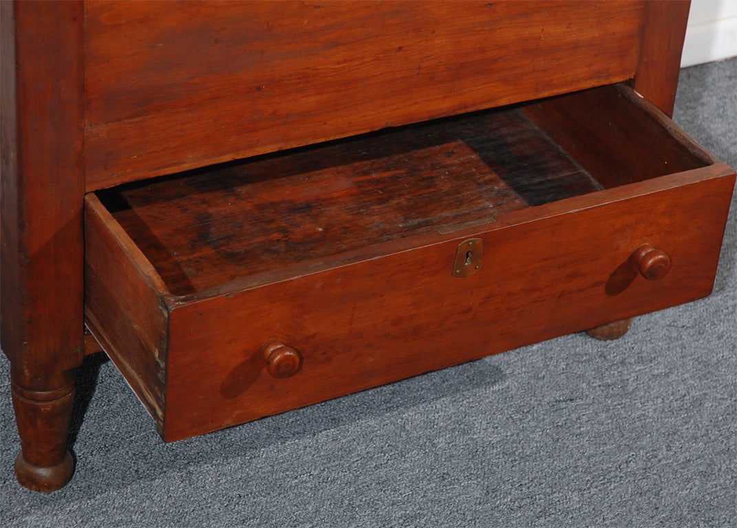 19th Century 19THC NEW ENGLAND SUGAR CHEST W ORIGINAL TURNED LEGS