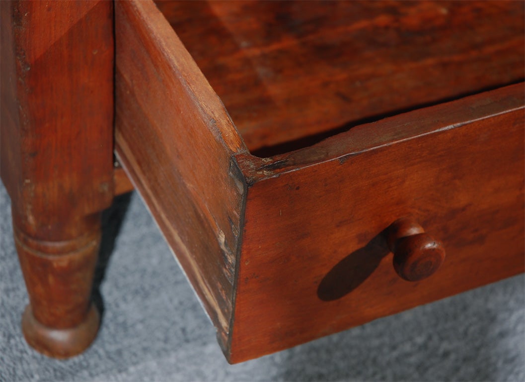 Pine 19THC NEW ENGLAND SUGAR CHEST W ORIGINAL TURNED LEGS