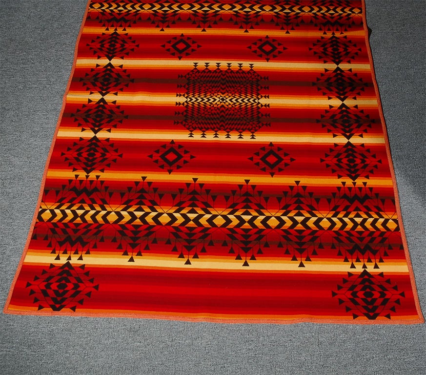 RARE & VIBRANT PENDLETON/WOOL REVERSABLE BLANKET DATED1923
