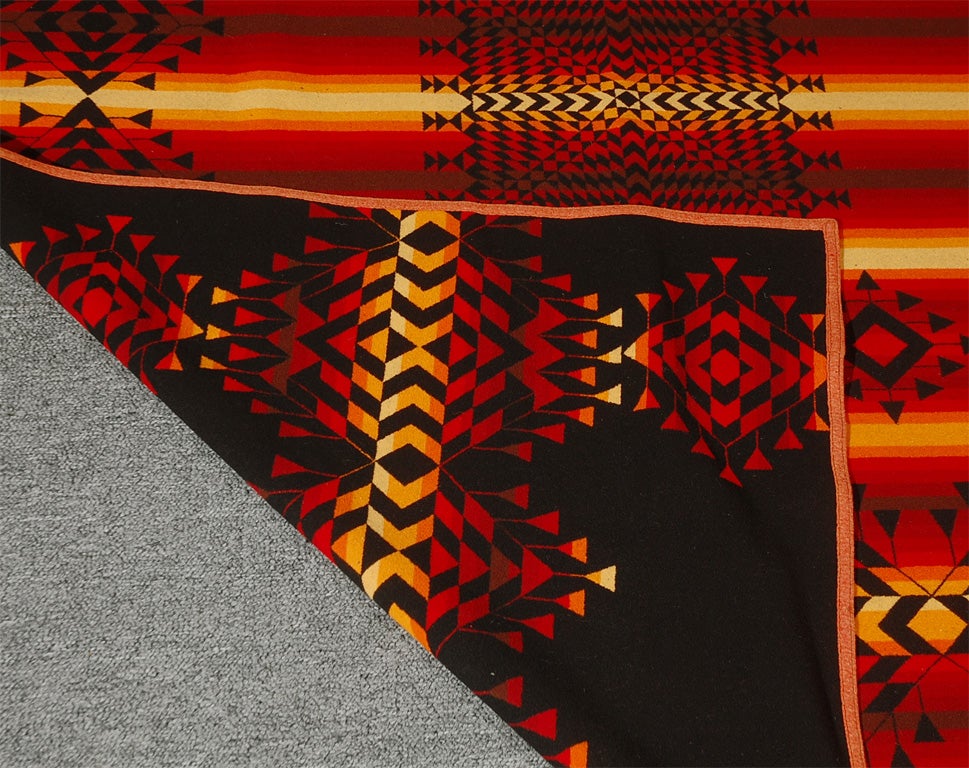 RARE & VIBRANT PENDLETON/WOOL REVERSABLE BLANKET DATED1923 2