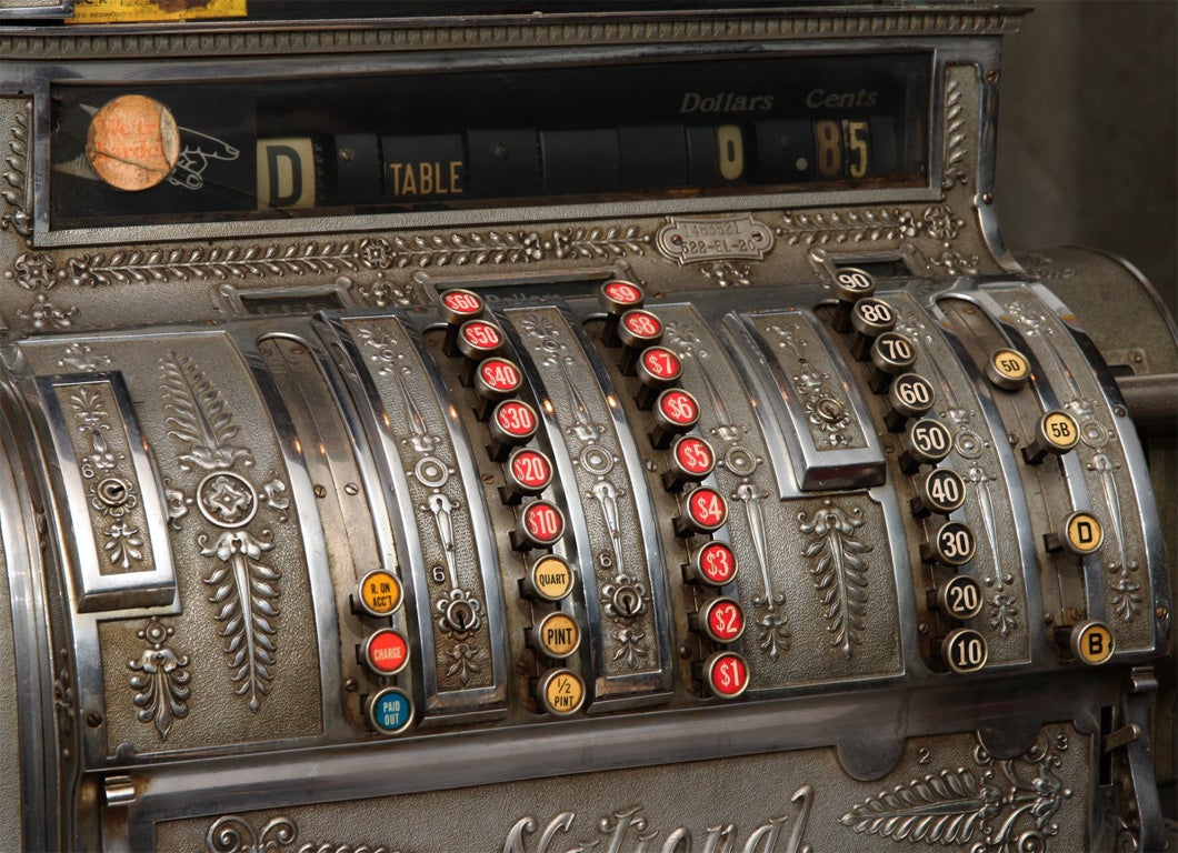 American GIANT National Nickel Plated Cash Register