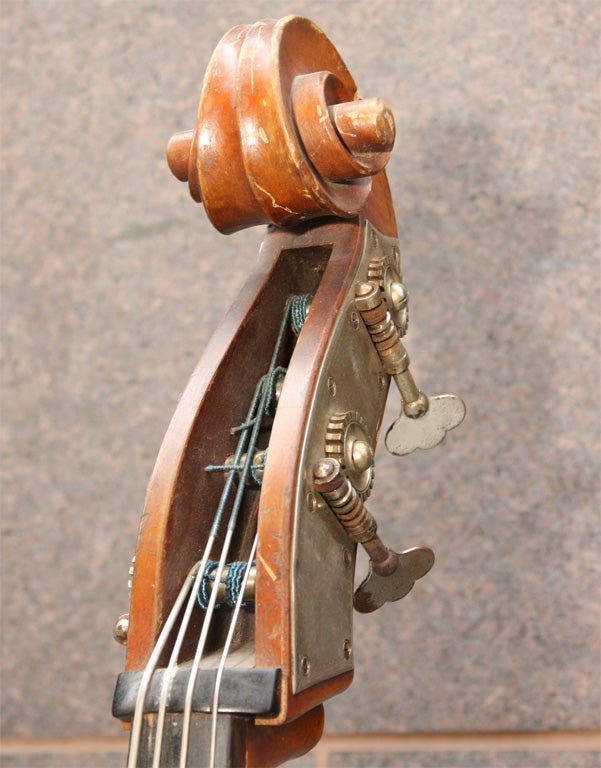 Body of a standup Bass constructed entirely from aluminum and wired for a pickup. Sounds incredible. Custom made stand