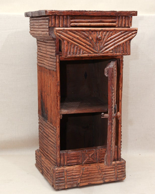 Folk Art Twig Pot Cupboard/Side Table, France, 19th c.