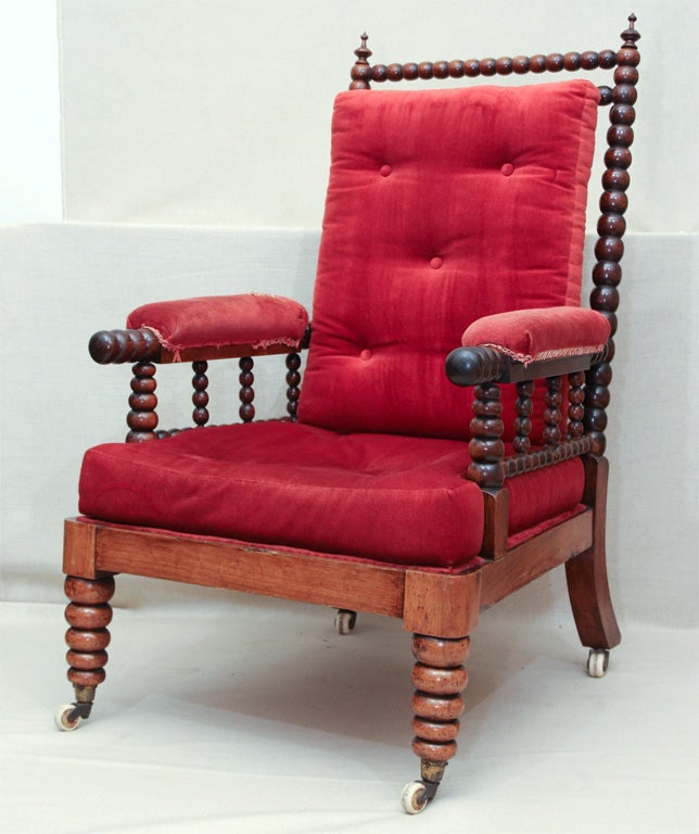 English Bobbin-Turned Library Chair, England, c. 1860