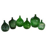 Green Glass Demijohns Antique Green Glass Demijohns