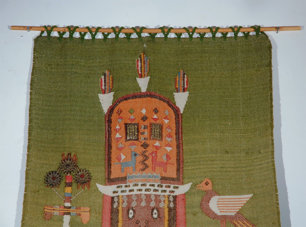 Mid-20th Century Intricate Ecuadorian Woven Wall Hanging Tapestry by Olga Fisch