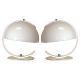 A Pair of 1950
s French Desk Lamps with Domed Shades