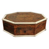 Large Octagon Box with Ivory trim and inlaid warrier scene