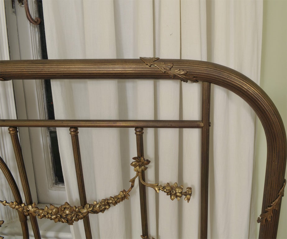 Oooo La La French Brass Bed with Bevelled glass appointments. For Sale 2