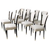 Set of Ten Maison Jansen 1940
s dining chairs