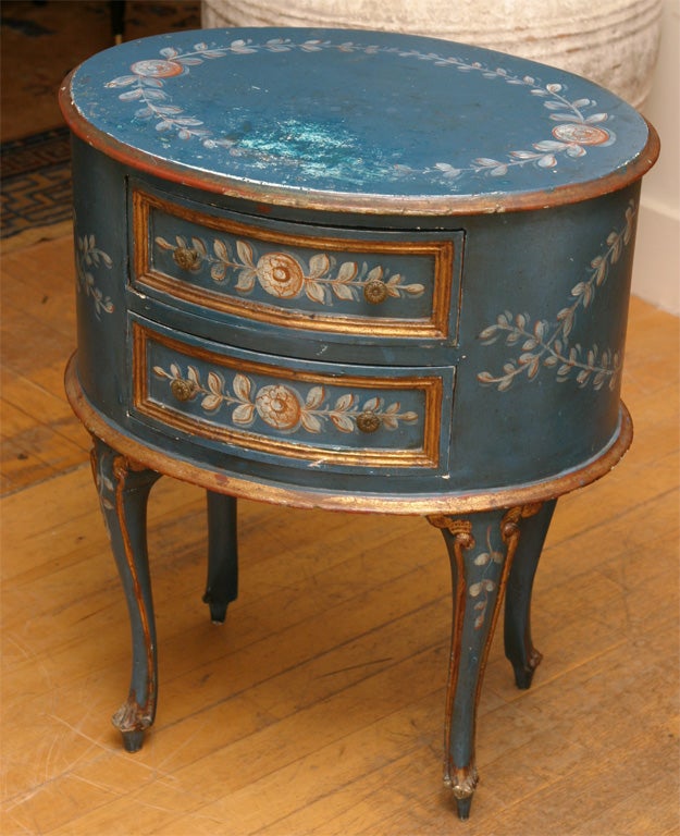 Italian 2 drawer oval stand