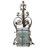 Iron Lantern with Opalene Glass Insert