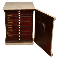 English End table , with flat files drawers