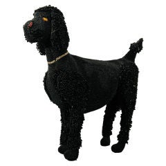 A Walborg Black Beaded Poodle Purse