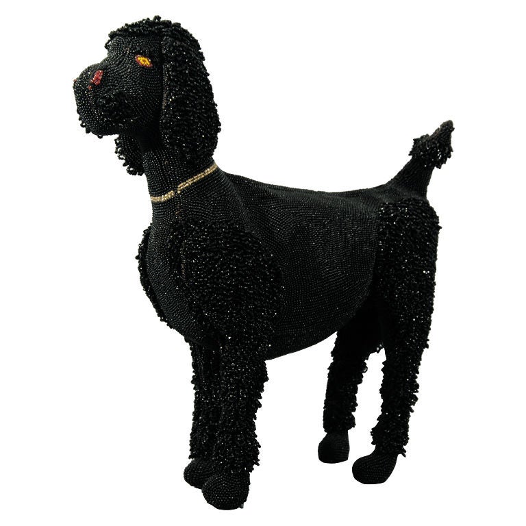 A Walborg Black Beaded Poodle Purse For Sale