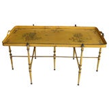 Yellow tole coffee table
