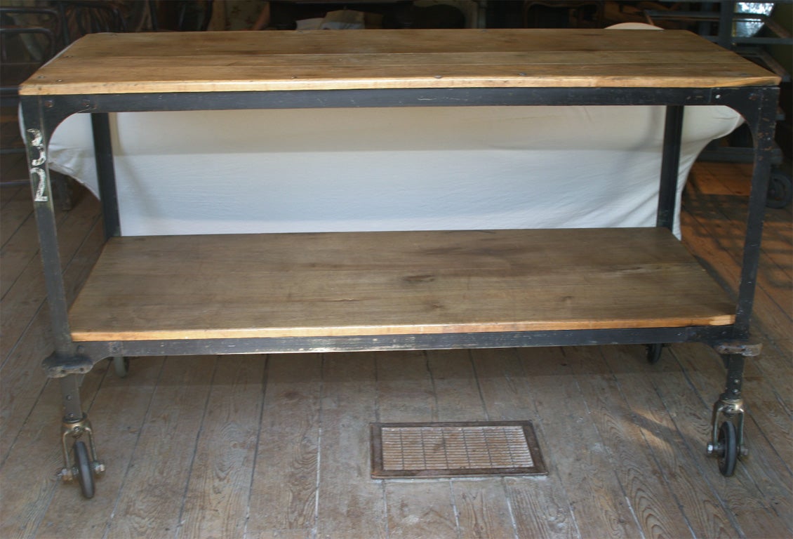 Industrial Shelving Cart on Wheels at 1stdibs
