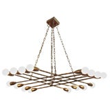 Brass Lattice Chandelier