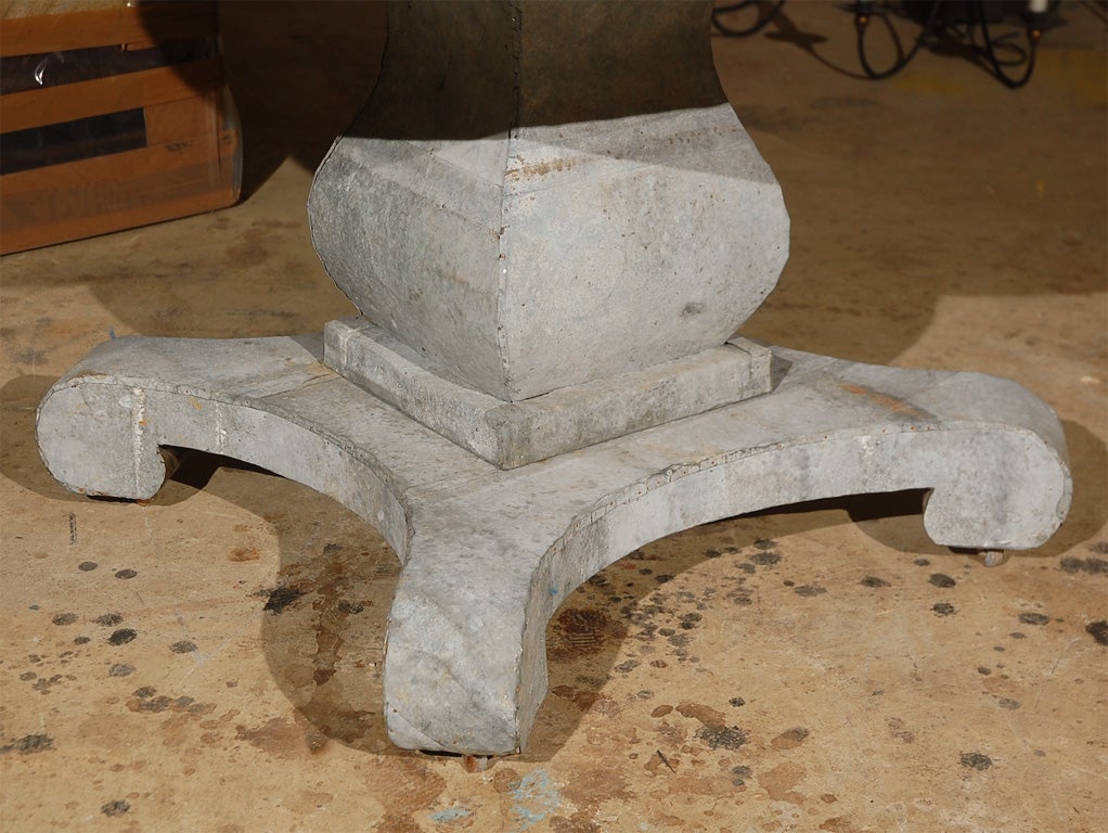 American Empire pedestal table wrapped in zinc 1