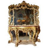 19th C. Giltwood Continental Pier Table and Over-Mirror