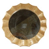 Carved Modern Starburst Giltwood  Mirror