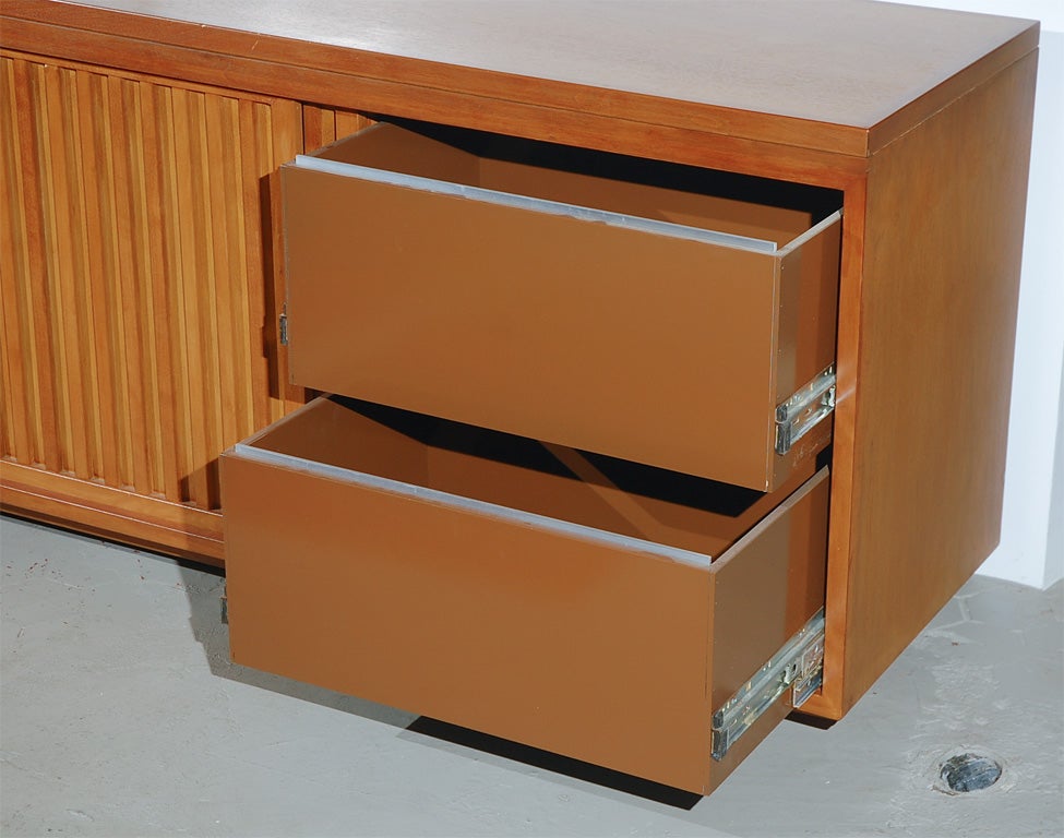 Herman Miller-Inspired Custom Wood Credenza With File Cabinets 3