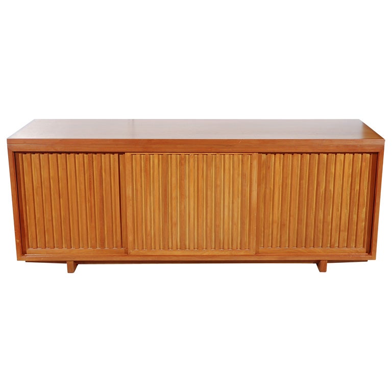 Herman Miller-Inspired Custom Wood Credenza With File Cabinets