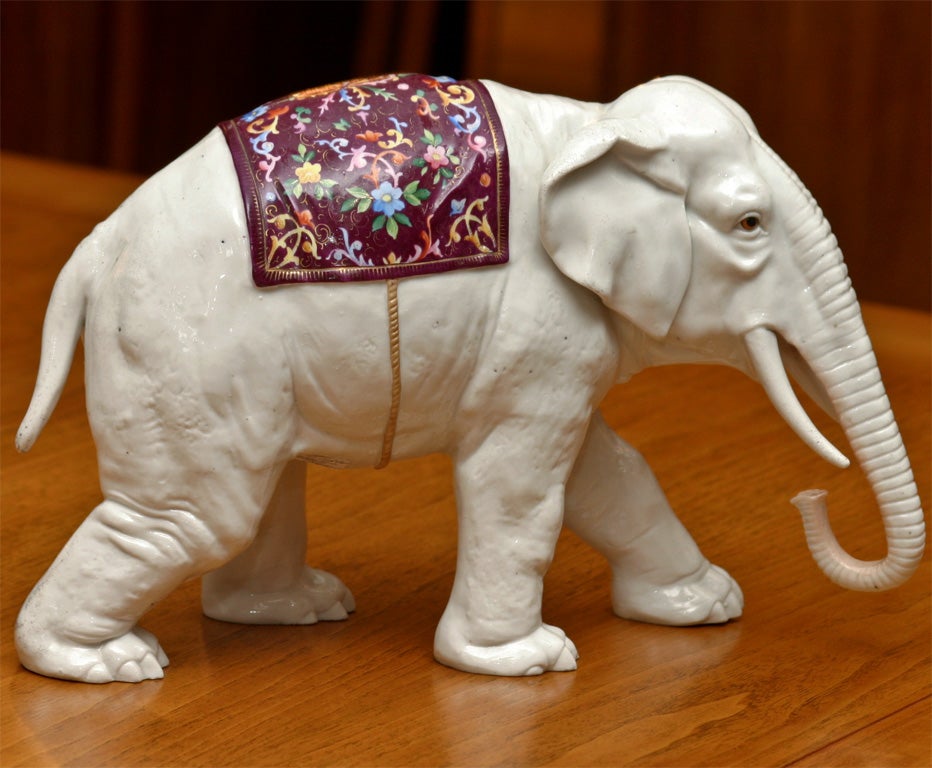German porcelain elephant, beautifully decorated.