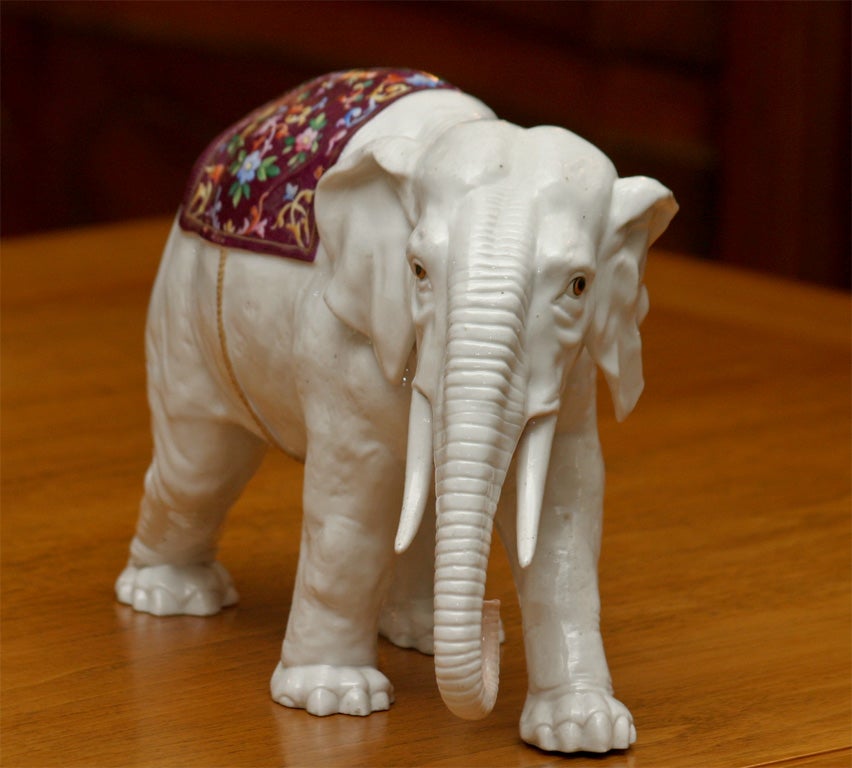 Beautifully decorated German Porcelain Elephant 1