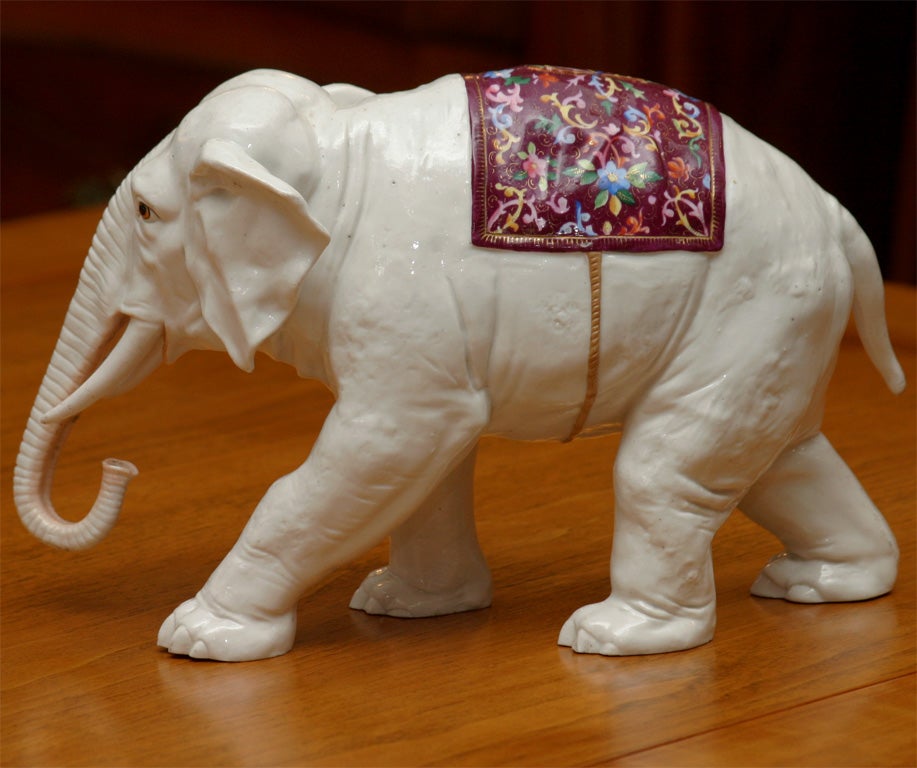 Beautifully decorated German Porcelain Elephant 2