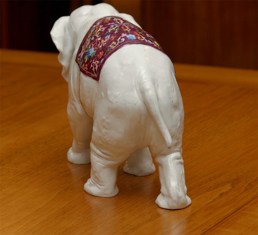 Beautifully decorated German Porcelain Elephant 4