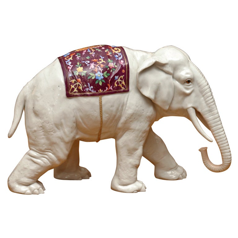 Beautifully decorated German Porcelain Elephant